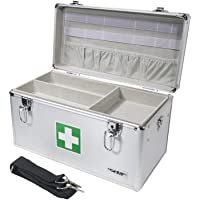 HMF 14701-09 Botiquín de Primeros Auxilios- Depósito de Medicamentos- asa de Transporte- Aluminio- 40 x 22-5 x 20-5 cm